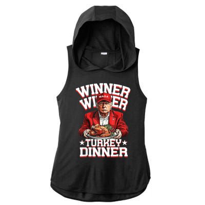 Funny Trump Winner Winner Turkey Dinner Thanksgiving Humor Ladies PosiCharge Tri-Blend Wicking Draft Hoodie Tank