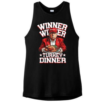 Funny Trump Winner Winner Turkey Dinner Thanksgiving Humor Ladies PosiCharge Tri-Blend Wicking Tank