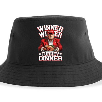 Funny Trump Winner Winner Turkey Dinner Thanksgiving Humor Sustainable Bucket Hat