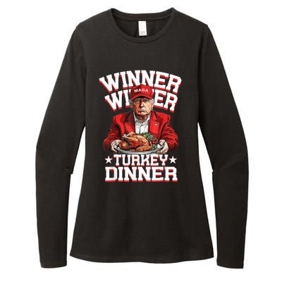 Funny Trump Winner Winner Turkey Dinner Thanksgiving Humor Womens CVC Long Sleeve Shirt