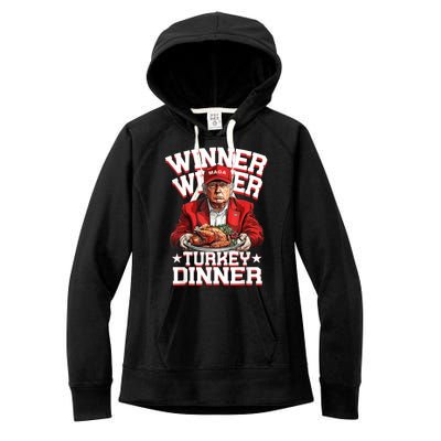 Funny Trump Winner Winner Turkey Dinner Thanksgiving Humor Women's Fleece Hoodie