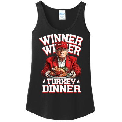 Funny Trump Winner Winner Turkey Dinner Thanksgiving Humor Ladies Essential Tank