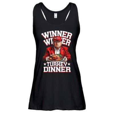 Funny Trump Winner Winner Turkey Dinner Thanksgiving Humor Ladies Essential Flowy Tank