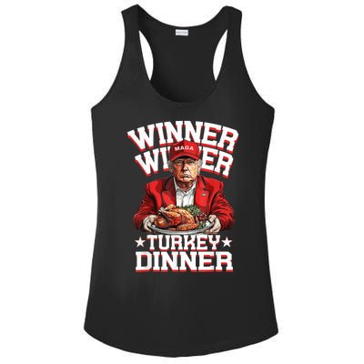 Funny Trump Winner Winner Turkey Dinner Thanksgiving Humor Ladies PosiCharge Competitor Racerback Tank