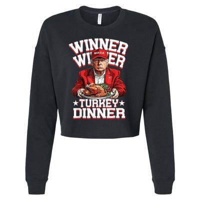 Funny Trump Winner Winner Turkey Dinner Thanksgiving Humor Cropped Pullover Crew