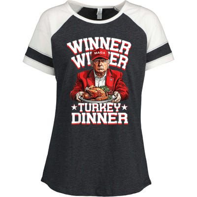 Funny Trump Winner Winner Turkey Dinner Thanksgiving Humor Enza Ladies Jersey Colorblock Tee