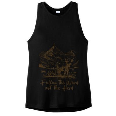Follow The Word Not The Herd Ladies PosiCharge Tri-Blend Wicking Tank