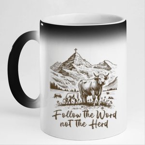 Follow The Word Not The Herd 11oz Black Color Changing Mug