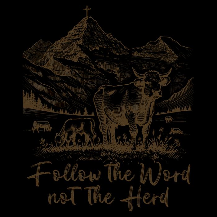 Follow The Word Not The Herd Drawstring Bag