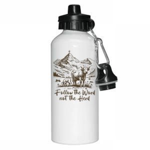 Follow The Word Not The Herd Aluminum Water Bottle