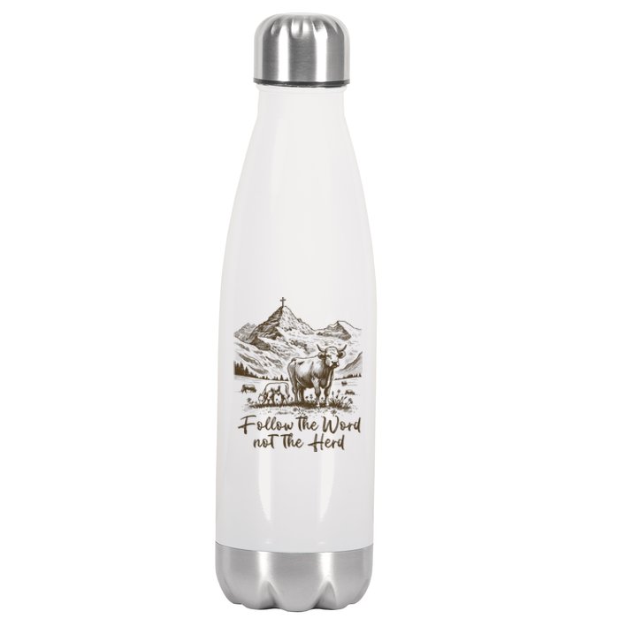 Follow The Word Not The Herd Stainless Steel Insulated Water Bottle