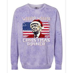 Funny Trump Winner Winner Christmas Dinner Santa Colorblast Crewneck Sweatshirt