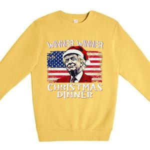 Funny Trump Winner Winner Christmas Dinner Santa Premium Crewneck Sweatshirt