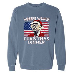 Funny Trump Winner Winner Christmas Dinner Santa Garment-Dyed Sweatshirt