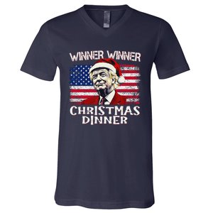 Funny Trump Winner Winner Christmas Dinner Santa V-Neck T-Shirt