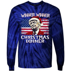 Funny Trump Winner Winner Christmas Dinner Santa Tie-Dye Long Sleeve Shirt