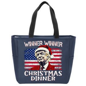 Funny Trump Winner Winner Christmas Dinner Santa Zip Tote Bag