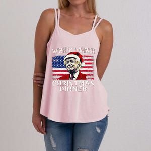 Funny Trump Winner Winner Christmas Dinner Santa Women's Strappy Tank