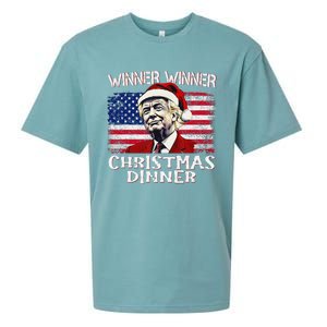 Funny Trump Winner Winner Christmas Dinner Santa Sueded Cloud Jersey T-Shirt