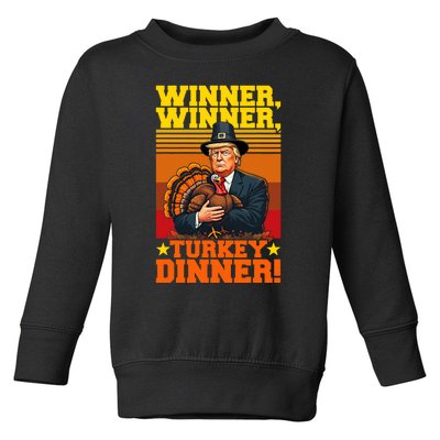 Funny Trump Winner Winner Turkey Dinner Thanksgiving Humor Toddler Sweatshirt