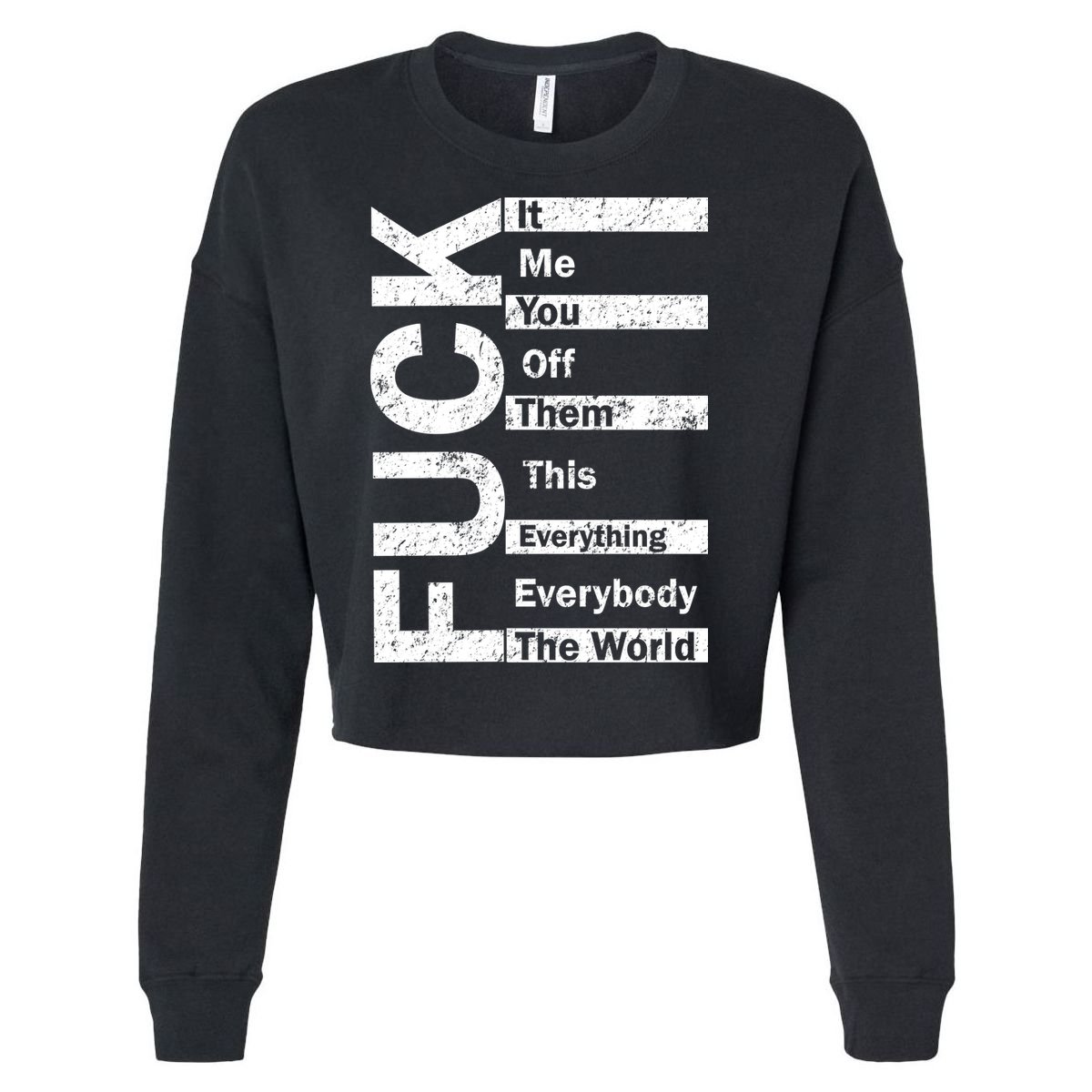 F The World Cropped Pullover Crew