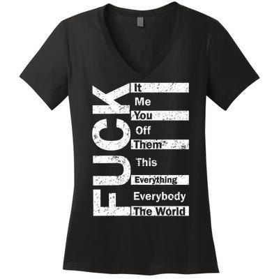 F The World Women's V-Neck T-Shirt