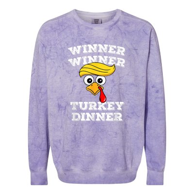 Funny Trump Winner Winner Turkey Dinner Thanksgiving Humor Colorblast Crewneck Sweatshirt