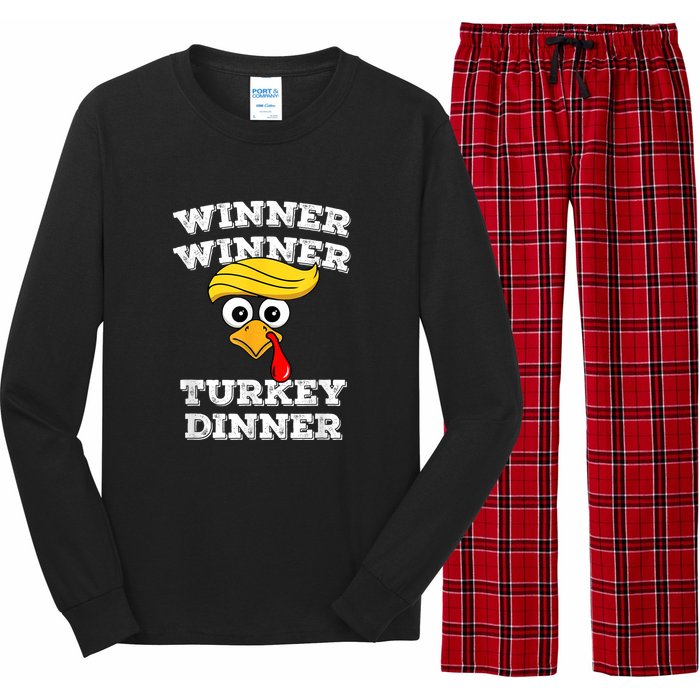 Funny Trump Winner Winner Turkey Dinner Thanksgiving Humor Long Sleeve Pajama Set