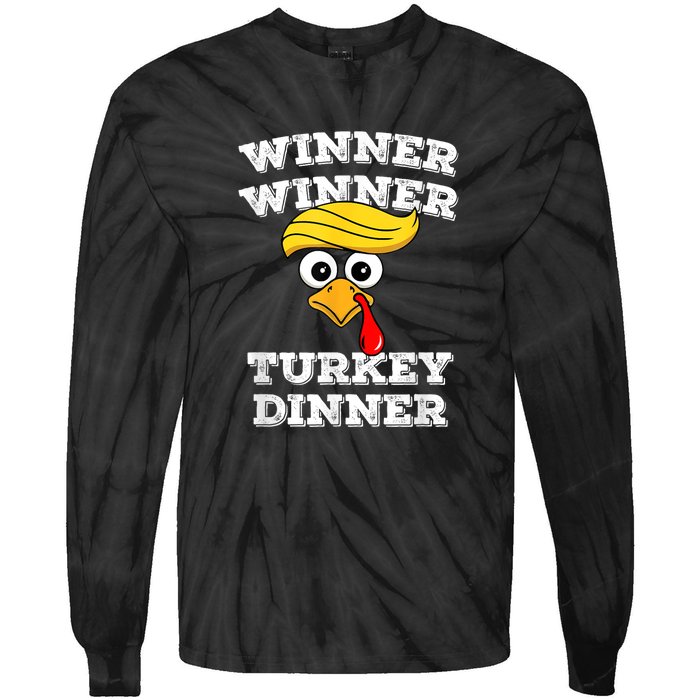 Funny Trump Winner Winner Turkey Dinner Thanksgiving Humor Tie-Dye Long Sleeve Shirt