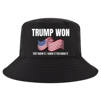 Funny Trump Won Election They Know It I Know It You Know It Cool Comfort Performance Bucket Hat