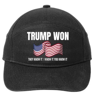 Funny Trump Won Election They Know It I Know It You Know It 7-Panel Snapback Hat