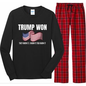 Funny Trump Won Election They Know It I Know It You Know It Long Sleeve Pajama Set