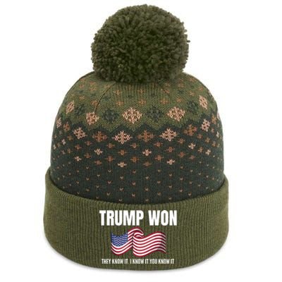 Funny Trump Won Election They Know It I Know It You Know It The Baniff Cuffed Pom Beanie