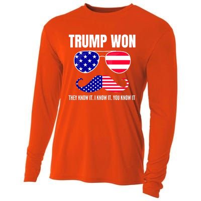 Funny Trump Won Election They Know It I Know It You Know It Cooling Performance Long Sleeve Crew