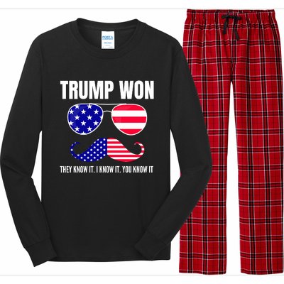 Funny Trump Won Election They Know It I Know It You Know It Long Sleeve Pajama Set