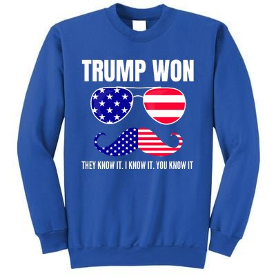 Funny Trump Won Election They Know It I Know It You Know It Sweatshirt