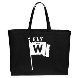 Fly The W Chicago Baseball Winning Flag Cotton Canvas Jumbo Tote