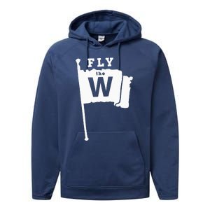 Fly The W Chicago Baseball Winning Flag Performance Fleece Hoodie