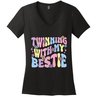 Friends Twinning With My Bestie Spirit Week Girl Women's V-Neck T-Shirt