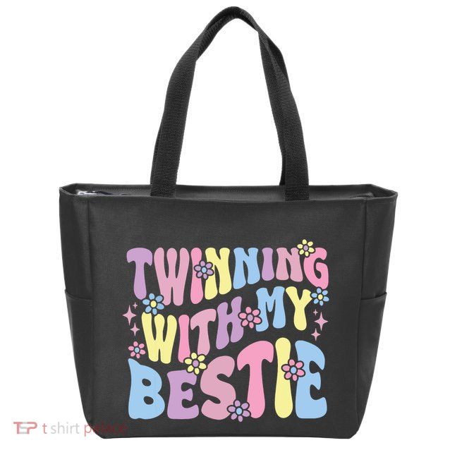 Friends Twinning With My Bestie Spirit Week Girl Zip Tote Bag