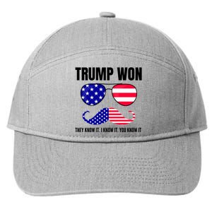 Funny Trump Won Election They Know It I Know It You Know It 7-Panel Snapback Hat