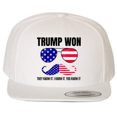 Funny Trump Won Election They Know It I Know It You Know It Wool Snapback Cap