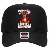 Funny Trump Winner Winner Turkey Dinner Thanksgiving High Crown Mesh Back Trucker Hat