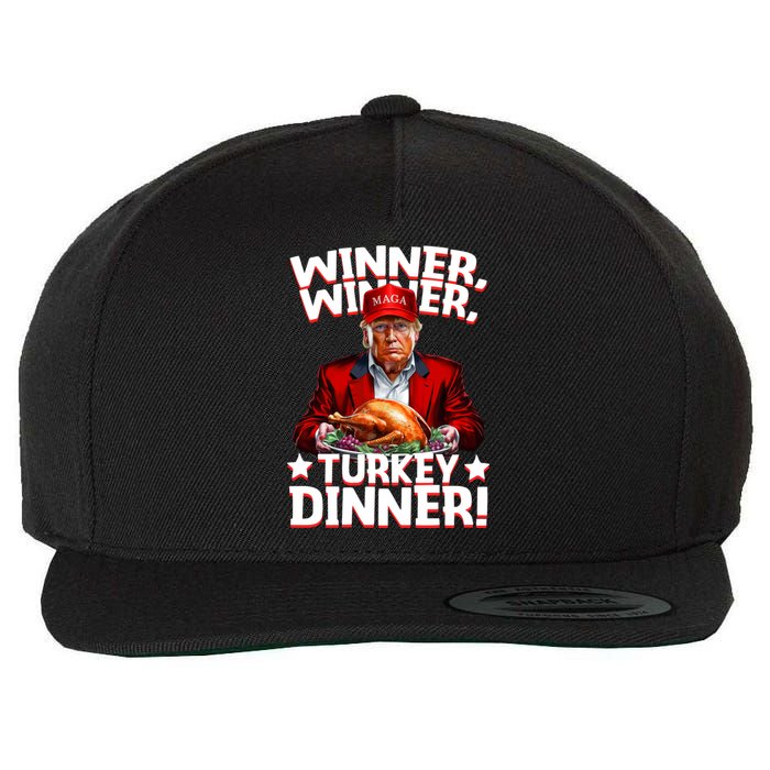 Funny Trump Winner Winner Turkey Dinner Thanksgiving Wool Snapback Cap