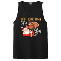 Funny Thanksgiving Wait Your Turn Fat Boy Turkey Santa PosiCharge Competitor Tank