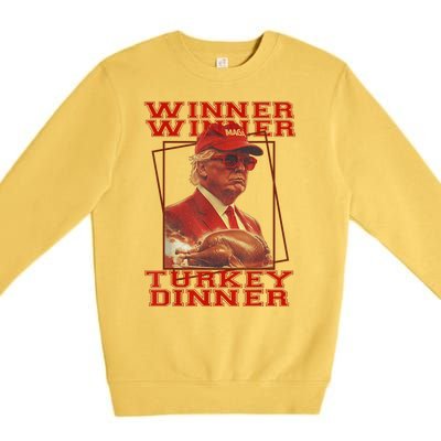 Funny Trump Winner Winner Turkey Dinner Thanksgiving Humor Premium Crewneck Sweatshirt