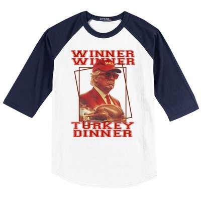 Funny Trump Winner Winner Turkey Dinner Thanksgiving Humor Baseball Sleeve Shirt