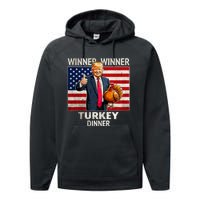 Funny Trump Winner Winner Turkey Dinner Humor Thanksgiving Performance Fleece Hoodie