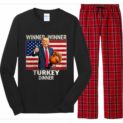 Funny Trump Winner Winner Turkey Dinner Humor Thanksgiving Long Sleeve Pajama Set