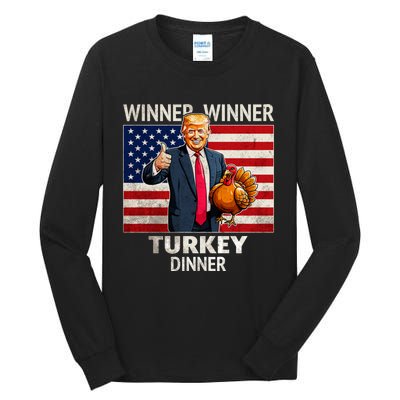 Funny Trump Winner Winner Turkey Dinner Humor Thanksgiving Tall Long Sleeve T-Shirt